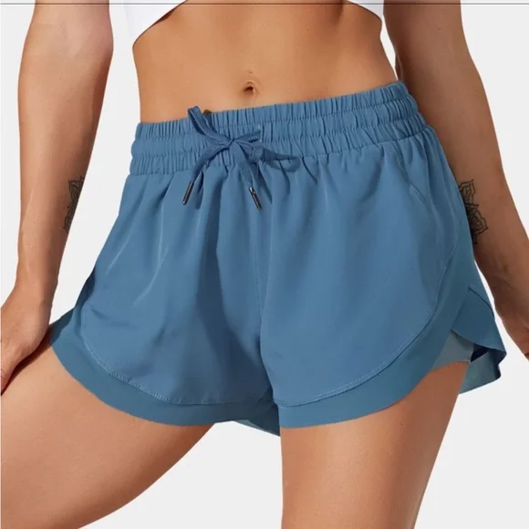 NWT Halara Drawstring Contrast Mesh 2 in 1 shorts Women’s XS - Picture 2 of 14